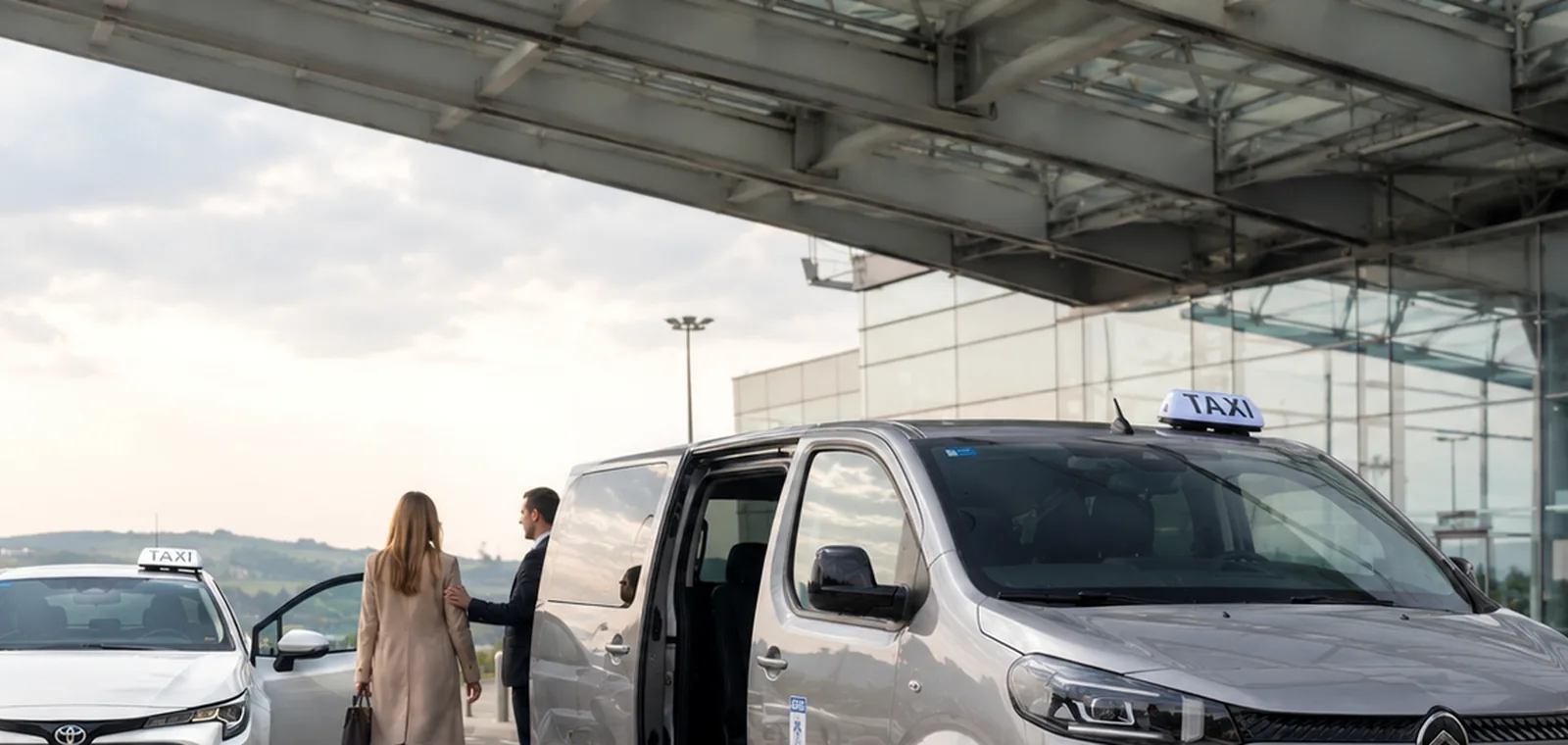 Illustrative view of an airport passenger terminal